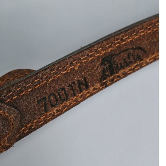 Vintage Justin Concho Western Belt Women's 28 Leather Woven Silver Southwestern - Picture 6 of 15